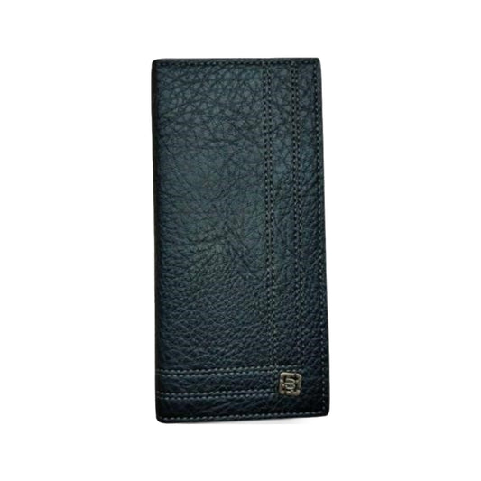 Textured Long Wallet – Black & Brown