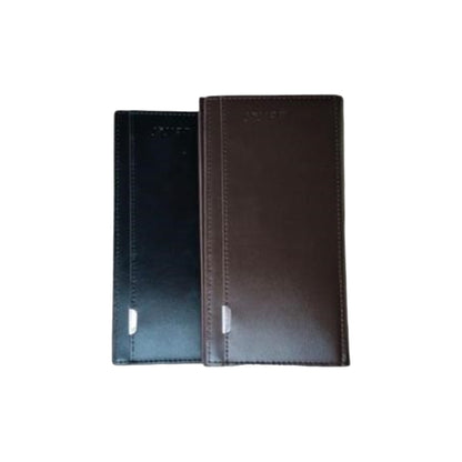 JUN Leather Vertical Long Wallet – Black & Coffee Brown