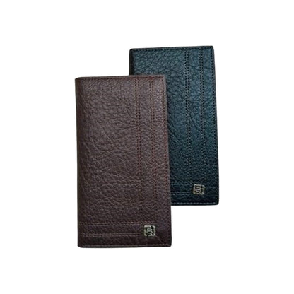 Textured Long Wallet – Black & Brown