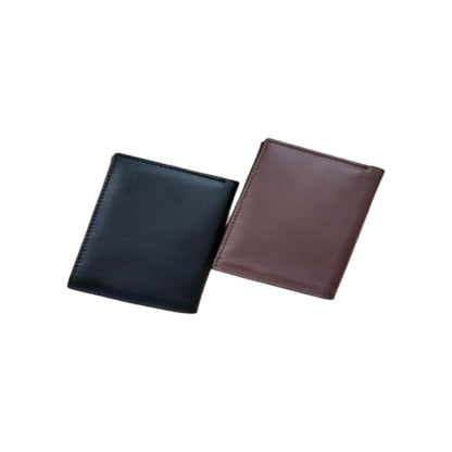 Classic Trifold Leather Wallet – Black & Brown