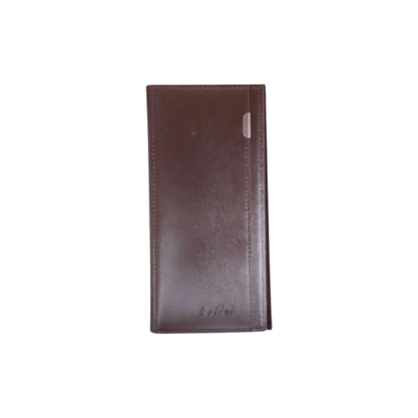 JUN Leather Vertical Long Wallet – Black & Coffee Brown