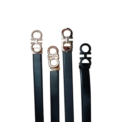 Elegant Ferragamo-Inspired Leather Belts – Signature Gancini Buckle Collection