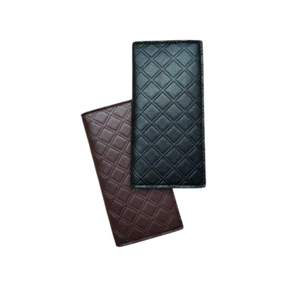 Luxury Diamond-Quilt Leather Wallet – Premium Long Edition