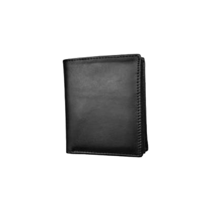 Classic Trifold Leather Wallet – Black & Brown