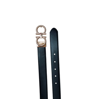 Elegant Ferragamo-Inspired Leather Belts – Signature Gancini Buckle Collection