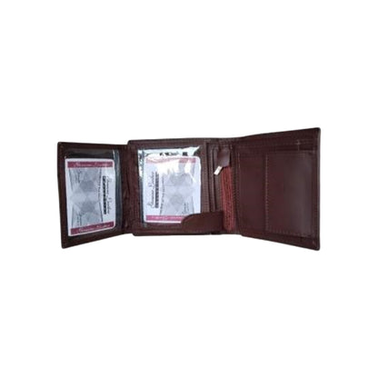 Classic Trifold Leather Wallet – Black & Brown