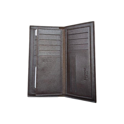 Textured Long Wallet – Black & Brown