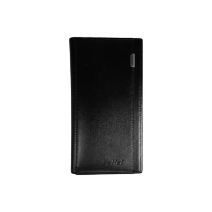 JUN Leather Vertical Long Wallet – Black & Coffee Brown