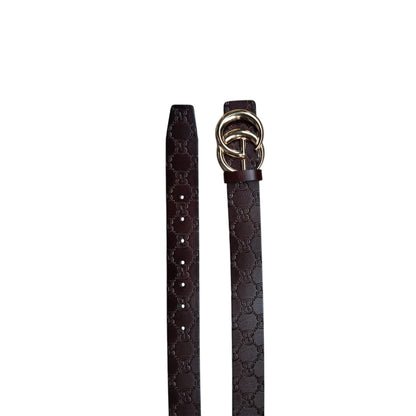 Luxury Designer-Inspired Embossed Leather Belts – GG Buckle Collection