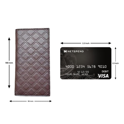 Luxury Diamond-Quilt Leather Wallet – Premium Long Edition